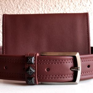 Ženski kaiš od prirodne kože – bordo